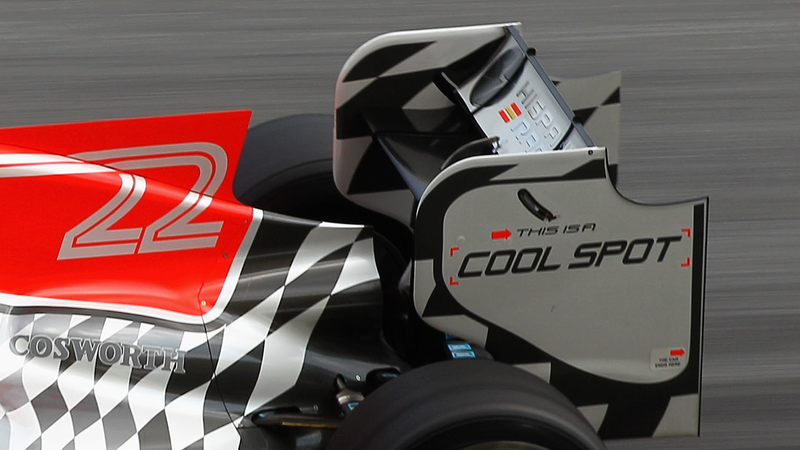 Illustration for article titled This sponsor-less F1 car is plastered with fake ads